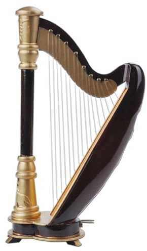 Modello di piccola arpa - 5,5 strumenti decorativi replica, ornamento espositivo da scrivania, mini figura artistica | Decorazione da tavola elegante per gli appassionati di musica per gli