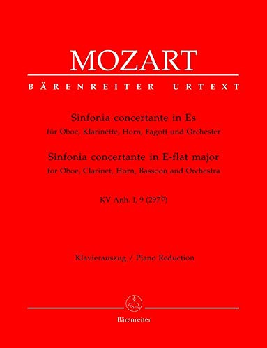 Sinfonia Concertante in Es KV297B - Oboe, Clarinet, Horn, Bassoon und Orchestra - SCORE