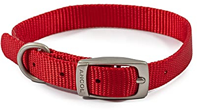 Heritage nylonhalsband, 28-36cm, Röd
