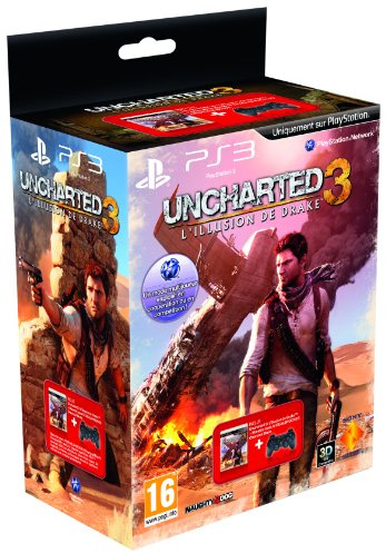 Manette PS3 Dual Shock 3 - noire + Uncharted 3 : l'illusion de Drake