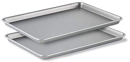 Calphalon Baking Sheets, Nonstick Baking Pans Set for Cookies and Cakes, 12 x 17 in, Set of 2, Silver