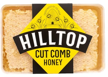 Hilltop Honey Cut Comb Slab 200g - Pure and Natural | Premium Quality and Tested For Authenticity | Certified Kosher | Dairy Nut and Gluten Free