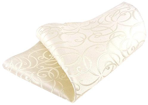 TigerTie Seideneinstecktuch in beige creme perlmutt gemustert - Einstecktuch Seide Gr. 25x25 cm