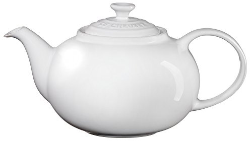 Le Creuset PG0328-0016 Teekanne aus emailliertem Steingut, 1,4 l, Weiß