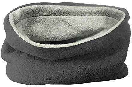 TOSKATOK® Barn barn pojkar flickor varm vinter vändbar mjuk fleece snood halsvärmare halsduk, Träkol/grå, en storlek