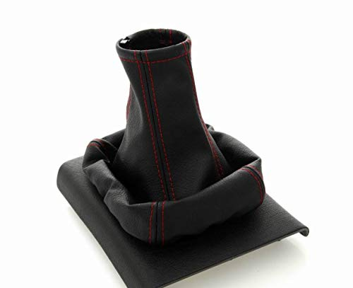 Schaltmanschette Schaltsack Sack Schwarz Faden Rot Echt Leder myshopx SA79