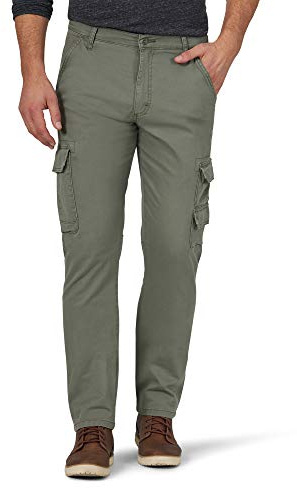 Wrangler Authentics Men's Wrangler Authentics Men's Regular Tapered Cargo Pants, Dusty Olive, 34W 30L UK