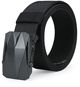 TEAMMAO Gürtel Herren Stoffgürtel Taktischer Militär Nylon Große Taille 110CM-200CM Automatische Schnalle Ohne Löcher Herrengürtel 3,8CM Geschenkbox.