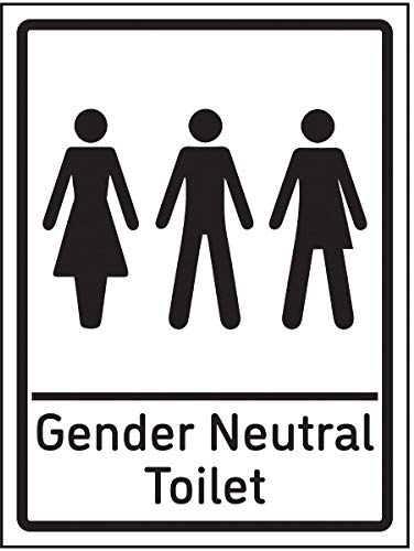 VSafety Gender Neutral Toilettenschild, 150 x 200 mm, selbstklebendes Vinyl
