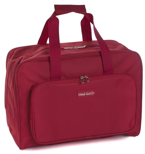 Hobby Gift Esclusiva Borsa per Macchina da Cucire, Borsa da Trasporto Imbottita in PVC, Portaoggetti Extra, 20 x 43 x 37 cm, rossa