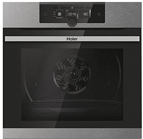 Haier I-Turn Series 2 HWO60SM2F9XH - Horno Multifunción, Pirolítico, Limpieza por Aquálisis o Pirólisis, Conectividad WIFI, Capacidad 70L, Cocción multinivel, 13 Funciones, Inox y Negro