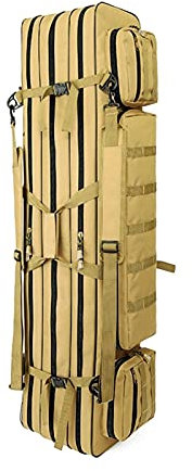 caihuashopping Angeltasche 3 Schicht 80 cm / 100 cm / 120cm Oxford Angelbeutel Fish Rod Bags Schulter Tackle Rucksack Handtasche Outdoor Sport Angelrutenkoffer (Color : 3 Layer 120cm Khaki)