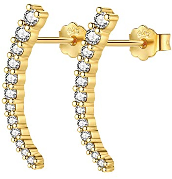 Damen Silber 925-1 Paar Klein Erbse Ohrringe Vergoldet Funkelnde Piercing Ohr Tragus Lippen Schmuck Damen Mädchen Geschenke