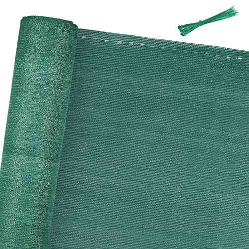 Yakimz Brise-vue pour clôture et balustrades de balcon, filet d'ombrage, 150 g/m² en tissu PEHD avec serre-câbles, stabilisé aux UV, résistant aux intempéries, résistant à la more, 1x10 m, vert