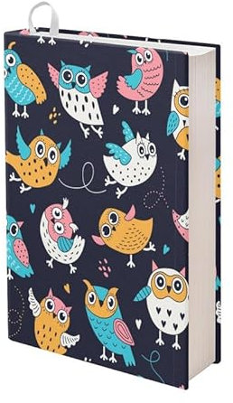 Kuiaobaty Buchhülle mit lustigem Eulen-Print für Frauen, Muster, Buchhülle für Buchliebhaber, schützende Slip-on-Abdeckung, Jacken für Schulbuch