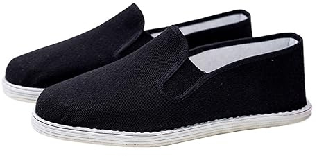 DHAEY Scarpe di Stoffa Old Beijing Scarpe di Stoffa Slip-on Traspiranti con Suola in Stoffa a Mille Strati da Uomo (Color : Black, Size : 39 EU)