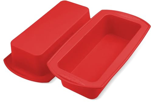 tekenewbse 2 Pezzi Stampo Plumcake, Stampo per Pane in Cassetta, Torta Silicone per Dolci Rettangolare, Teglia Pane in Cassetta Antiaderente per Fare il Pane e il Plumcake per Forno e Microonde