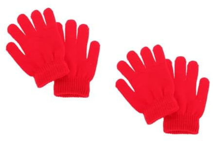 ifundom 2piezas Guantes Cálidos De Invierno Para Niño Niña Guantes De Punto De Cinco Dedos Modelos Para Otoño Invierno Color Rojo Años Resistentes y Ligeros