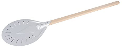 UPQRSG Pelle À Pizza, Palette À Pizza Avec Manche en Bois Amovible de 60 Cm, Pelle À Pizza Ronde Antidérapante en Alliage D'Aluminium, Spatule À Pizza, Outils D'Ustensiles À Pizza(9 Inches)