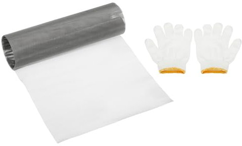 PATIKIL 40L x 16W Woven Wire Mesh, 60 Mesh 304 Stainless Steel Air Vent Filter Screen with Gloves for Window Security Vent Cover Filtration Animals Fence