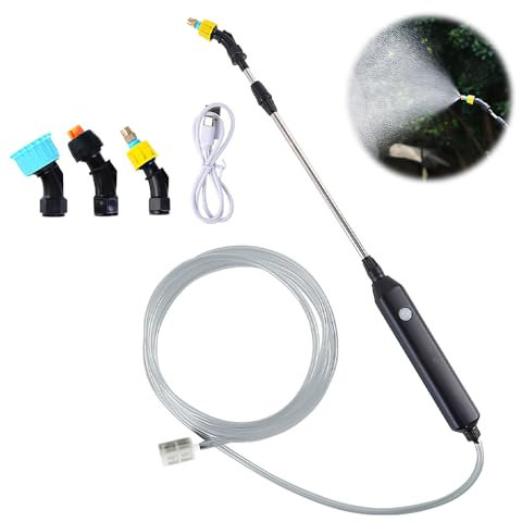 Dhqkqg Pulverizador Electrico, Pulverizador Eléctrico para Plantas, Pulverizadores Bateria, Pulverizadores Inalámbricos con 3 Boquillas Regulable y 5M Manguera, USB Recargable, para Regar Plantas