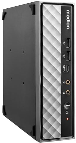 MEDION S20 Mini PC (Slim, Intel Core i5-12400T, 512GB SSD, 16GB DDR4 RAM, VESA Halterung, USB-C, WLAN, Win 11 Home)