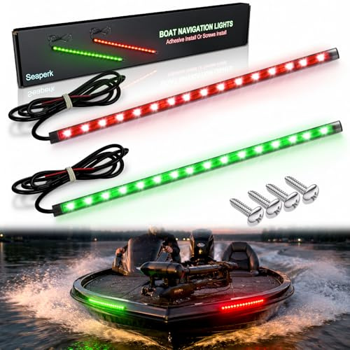 Seaperk Boots-LED-Boot-Navigationslicht, rote und grüne LED-Marine-Navigationslichter für Boote LED, Bootsbogen-Lichter für Nachtangeln, Nachtbootfahren