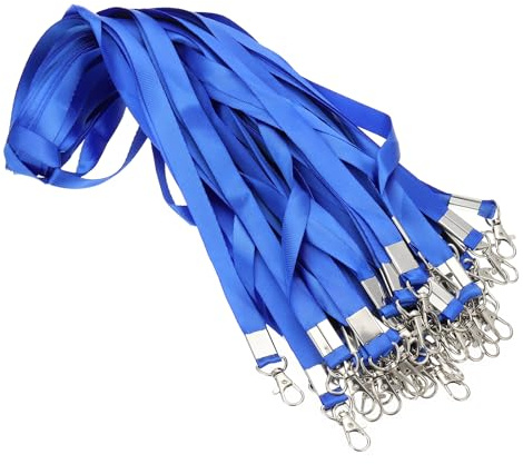 PATIKIL 48cm Cordino Bulk, 100pz Cordini per Insegnanti per Badge ID Chiavi Cordino Durevoli Personalizzati con Clip per Carta Identità, Blu