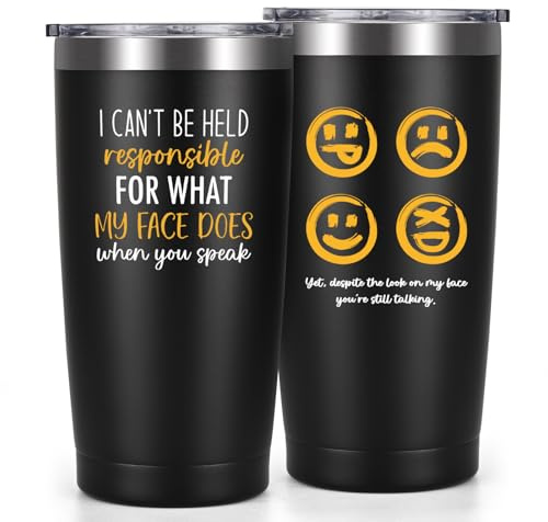 Livole Funny Mugs for Men, Him, 20oz Stainless Steel Travel Mug, Black