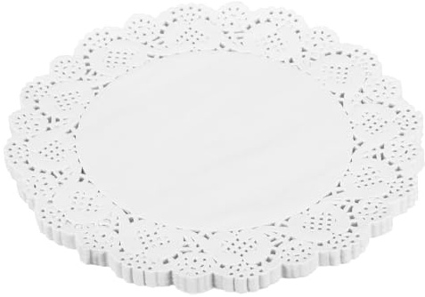 QUARKZMAN 100Pcs Weiße Spitzendeckchen Aus Papier 7,5 Zoll Runde Papierdeckchen Tischset Für Hochzeit Geburtstag Dekoration