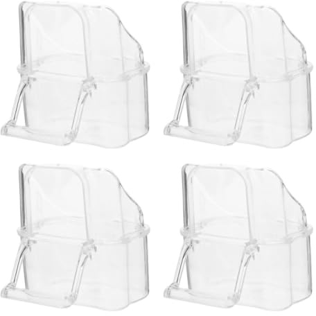VILLFUL Vogelkäfig Futterbox Transparent Externe Vogelfutterschale Hängend Für Papageien Kanarien Vögel 2.95X2.95X8.19In Vogelwasserfuttermittel Und Futterspender