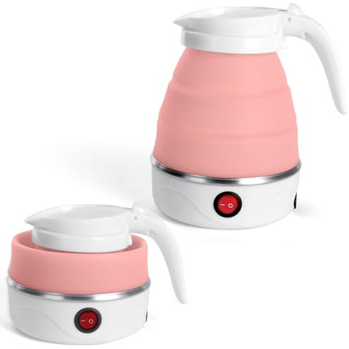 Flintronic Silicone Collapsible Kettle Water Bottle-Pink