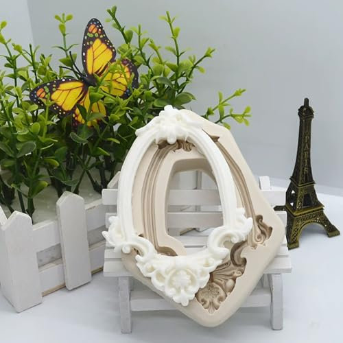 Epoxidharz-Formen, 12,5 x 9 x 1,5 cm, Fotorahmen, Silikonform, Harz, Küche, Backwerkzeug, Kuchen, Dessert, Spitze, Dekoration, Schokolade, Süßigkeiten, Fondant