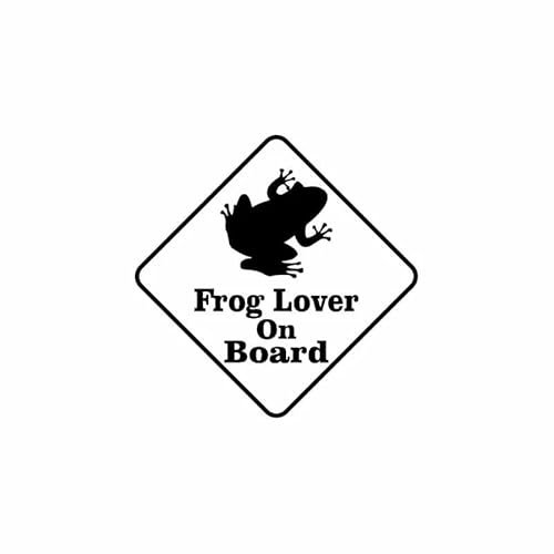 JIFENLI Car Sticker 12.5CM*12.5CM Frog Lover On Board Animals Safety Sign Car Vinyl Decal Sticker Black/Silver