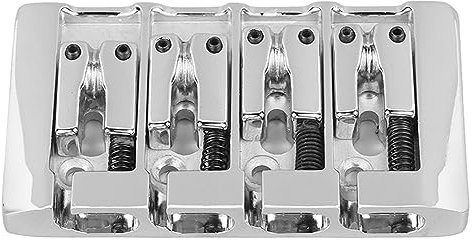 NSXAYIWE Ponte per basso elettrico a 4 corde Qualità del suono migliorata Sella regolabile Eccellente materiale metallico Installazione semplice per basso elettrico a 4 corde (Plata)