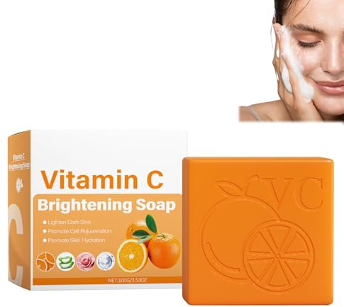Vitamin C Soap - Sapone Sbiancante e Illuminante per la Cura del Corpo, Tutte le Saponette Naturali per il Viso e il Corpo, Idratante ed Esfoliante per una Pelle Bianca e Luminosa