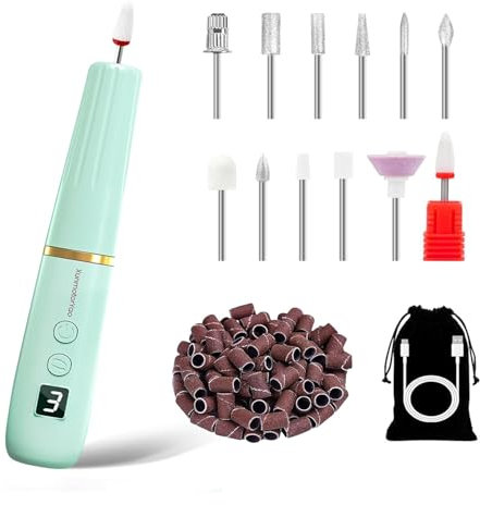 XunmotorYao Fresa per Unghie Elettrico Professionale Gel Manicure e Pedicure Lima per Unghie Elettrica con Display LCD Velocità Regolabile Trapano Chiodo per Casa e Salone con Set,Blu