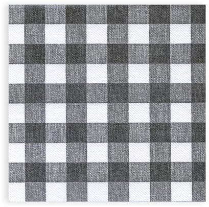 Hypafol Airlaid Motiv Servietten, 40 x 40 cm, 100 Stück, Dekorative Motive, passend zu Einrichtung & Dekoration | für Gastronomie & Zuhause | eleganter Look (Kariert grau)