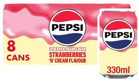 Pepsi Treats Strawberries & Cream, 8 x 330ml