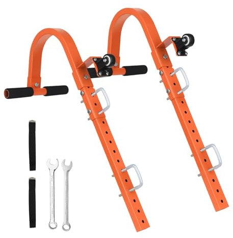 Kit de ganchos para escalera de techo, abrazaderas de escalera para portaequipajes, 2 accesorios resistentes para reparación del hogar, estabilizador de escalera, gancho multifuncional para techo con