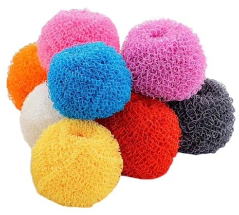 Ciieeo 10pcs Kitchen Cleaning Ball Fiber Steel Wool Ball for Home Use Dish Scrubber Brush Kitchen Accessories Fine Wire Wool Random Color