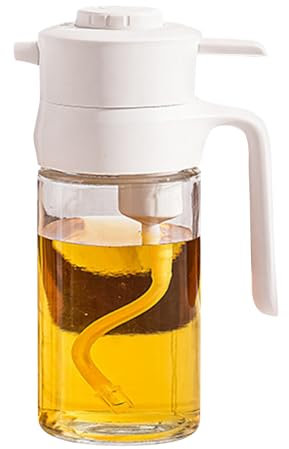 Kitchen Oil Bottles: Olive Oil Distributeur Bouteille | 500 ml Clear Glass with Airtight Pourer | Refillable, Leak-Proof, for Frying, Salads, and Restaurants