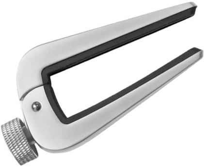 MUELODSIC Kapodaster für Klassische Gitarre Universeller Gitarren Capo aus Zinklegierung mit Silikon Verstellbare Spannung Silberfarben für 6 und 12-saitige Instrumente