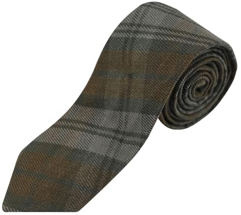 EZE Neck Ties for Men, Tartan kilt Check Tie, Scottish Highland Tartan Neckties, Acrylic Clan Wool Men Ties (BLACK WATCH WEATHERED)