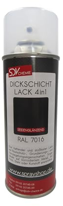 SDV Chemie Dickschicht Lackspray RAL 7016 anthrazitgrau glänzend 1x 400ml | seidenglänzend, Kunstharzlack