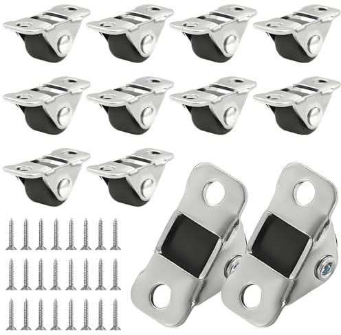 12 Stück Möbelrollen Klein, 1.2 cm Stabile Laufrollen Bockrollen mit Stahlplatte & Gummi-Laufsohle, geräuscharm & spurenschonend für Möbel Werkzeugkisten DIY Projekte