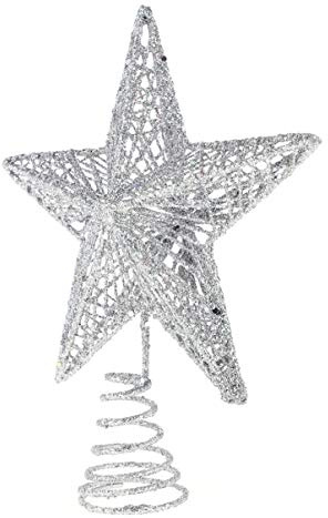 Cabilock 1pezzi Stella per Albero di Natale in Ferro Battuto Decorazione Squisita Ornamento Tridimensionale Cinque Punte per Aggiungere Atmosfera Festosa