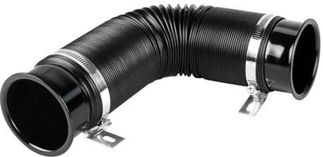 SUPAWAY Tubo di aspirazione aria fredda universale per auto da 76 mm (3 pollici) Tubo flessibile estensibile nero per aspirazione aria, regolabile fino a 1m Condotto di aspirazione modulabile per auto