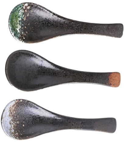 Cabilock 3 Piezas Cuchara Sopera De Cerámica De Estilo Japonés Cucharas Para Cocinar Utensilios De Cocina Color Random