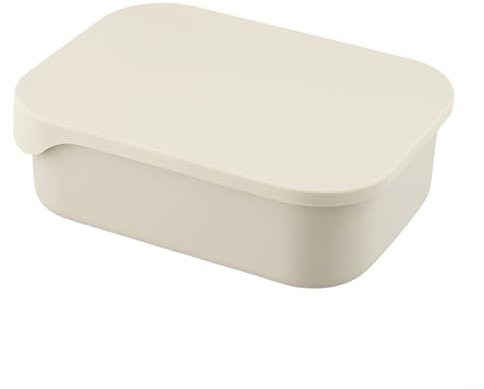 Fiambrera infantil de acero inoxidable con tapa de silicona y tres compartimentos (1200 ml), color blanco